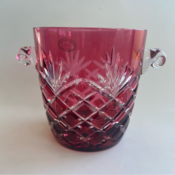AJKA Ruby Red Crystal  Handled Ice Bucket - Picture 7 of 12